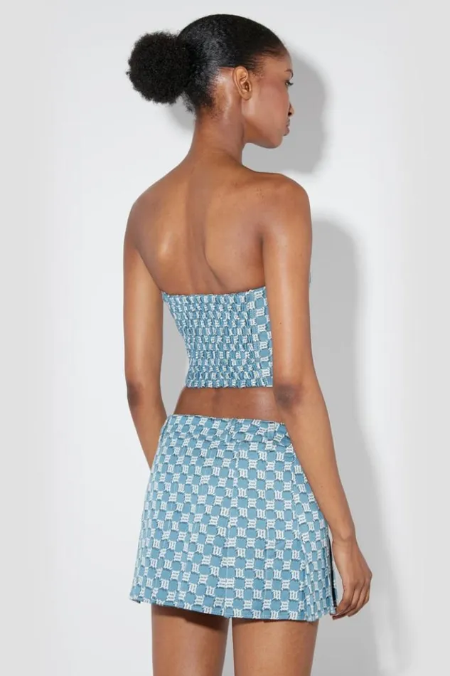 Women Tops MISBHV Jacquard Canvas Monogram Corset Top Blue