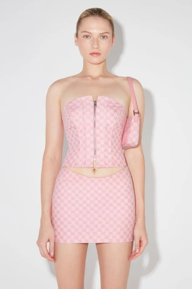 Women Tops MISBHV Jacquard Canvas Monogram Corset Top Bubblegum