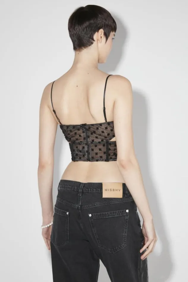 Women Tops MISBHV Mesh Monogram Corset Black