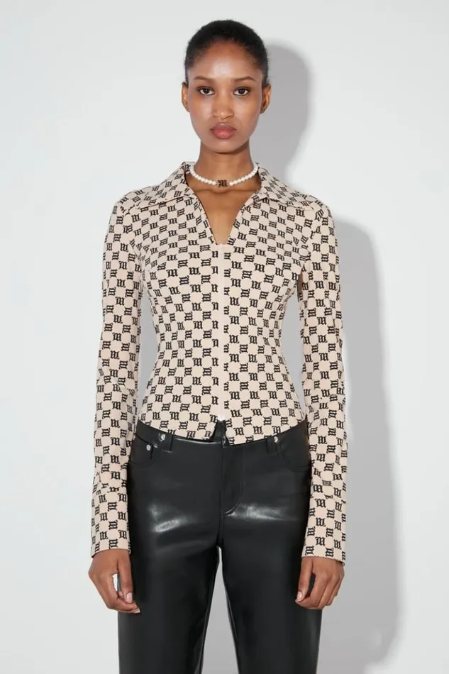 Women Tops MISBHV Monogram 90039S Shirt Beige