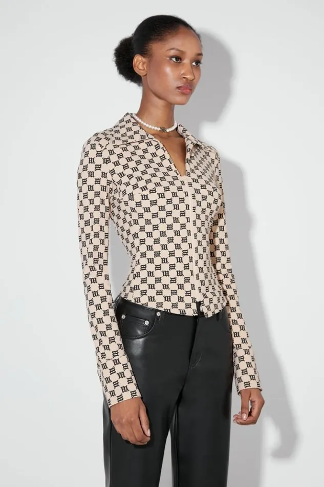 Women Tops MISBHV Monogram 90039S Shirt Beige