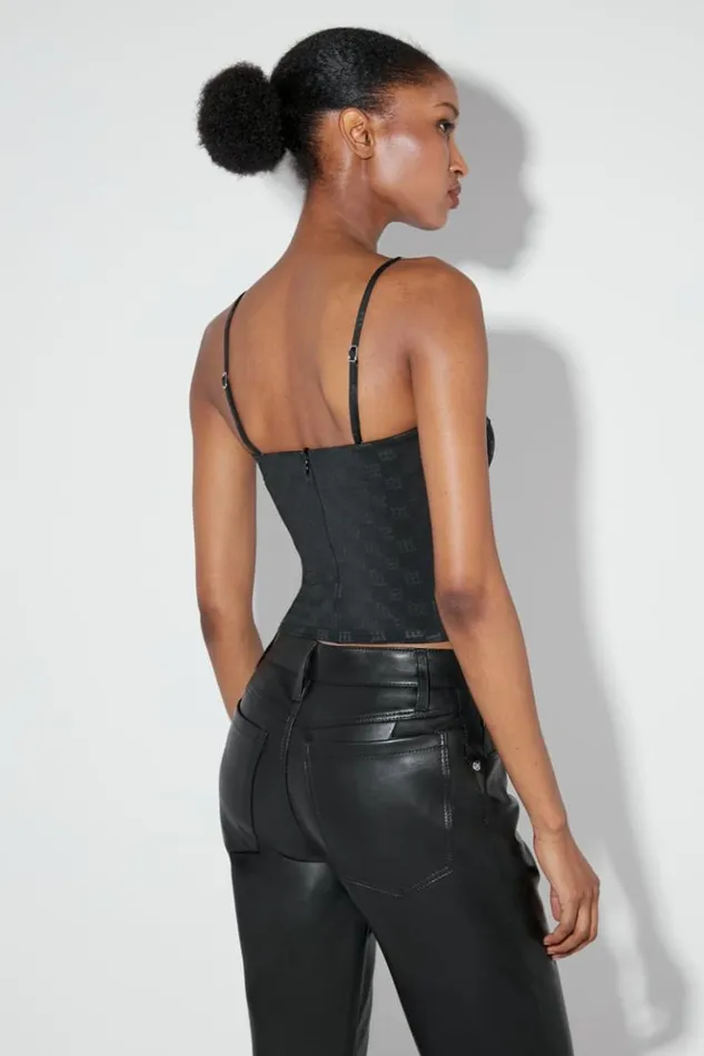 Women Tops MISBHV Monogram Spaghetti Top Black