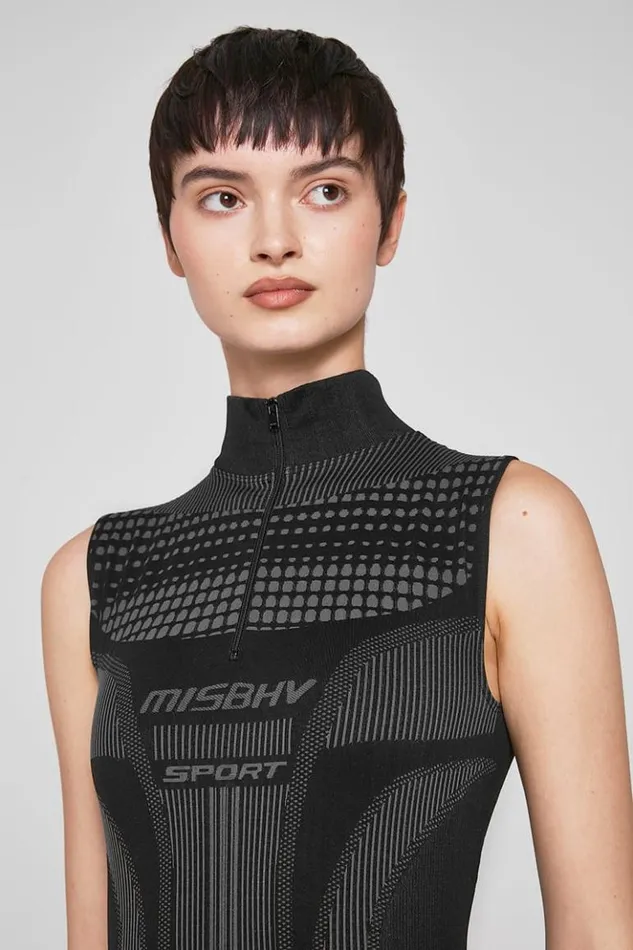 Women Tops MISBHV Sport Europa QuarterZip Bodysuit Muted Black