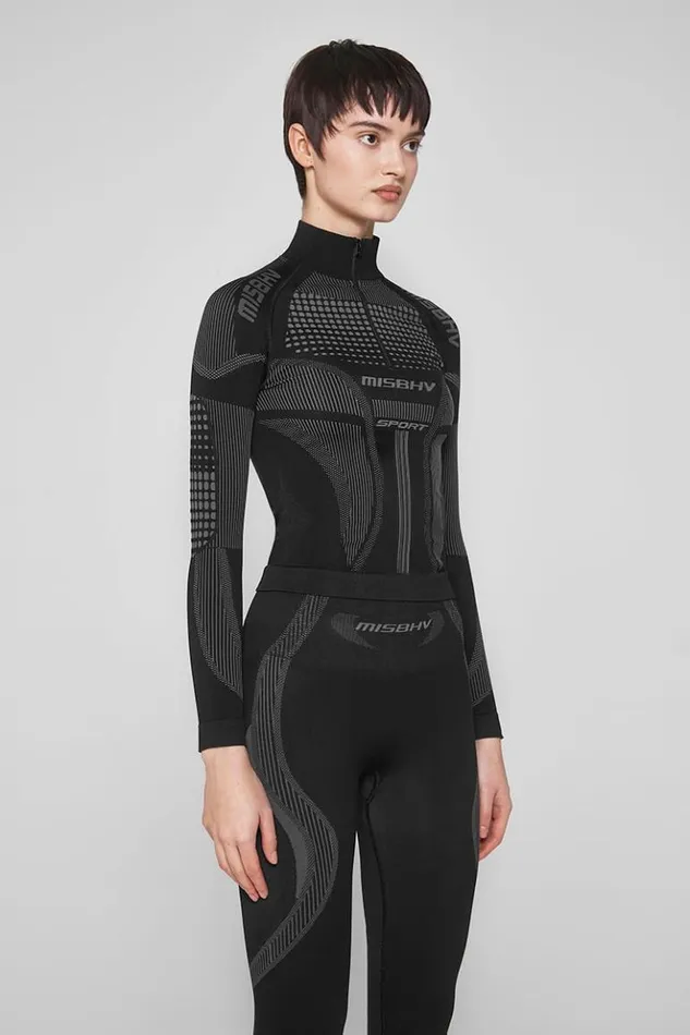 Women Tops MISBHV Sport Europa QuarterZip Longsleeve Muted Black