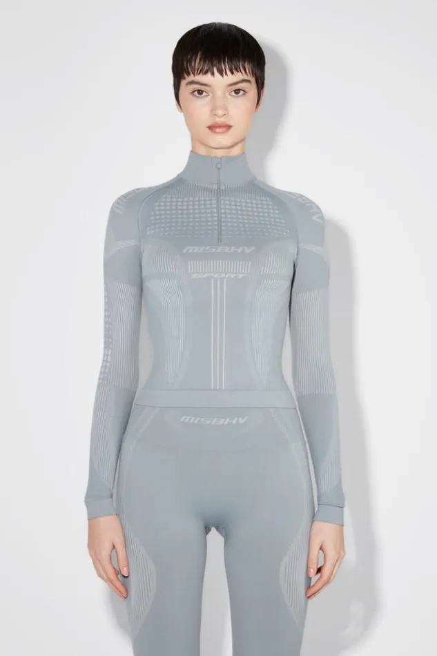 Women Tops MISBHV Sport Europa QuarterZip Longsleeve Steel Blue