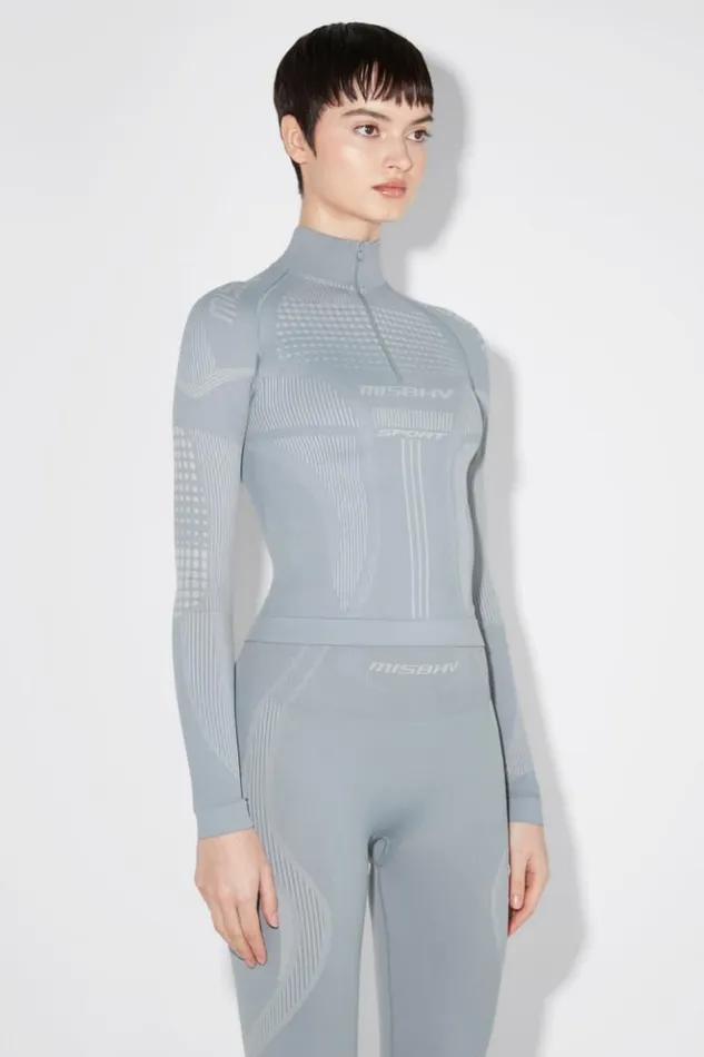 Women Tops MISBHV Sport Europa QuarterZip Longsleeve Steel Blue