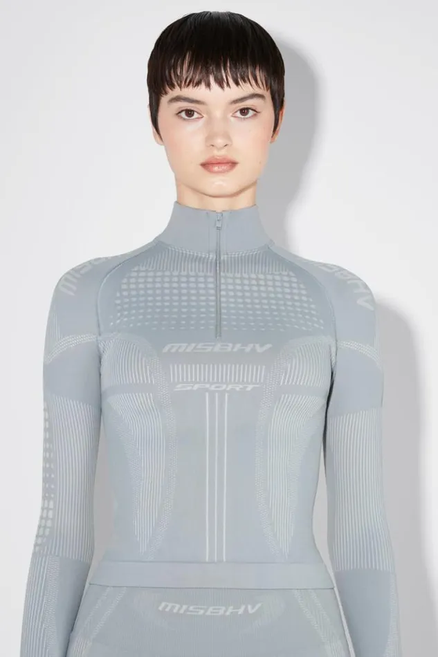 Women Tops MISBHV Sport Europa QuarterZip Longsleeve Steel Blue