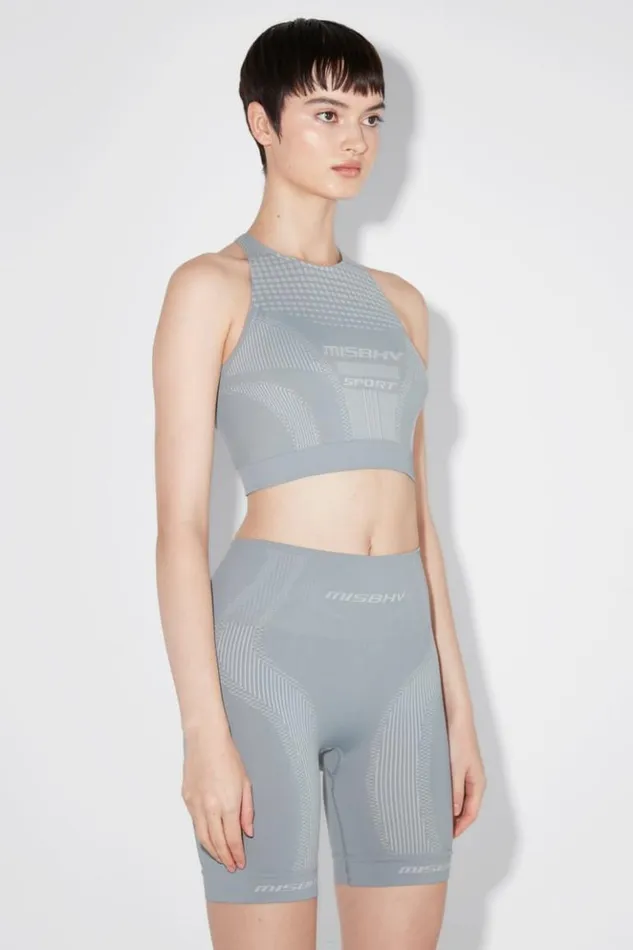 Women Tops MISBHV Sport Europa Wide Strap Gym Tank Steel Blue