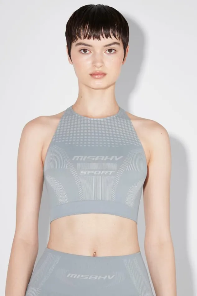 Women Tops MISBHV Sport Europa Wide Strap Gym Tank Steel Blue