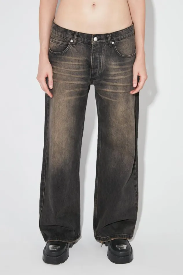 Women Trousers MISBHV 2000 Trousers Gold Dust Wash Blackbrown