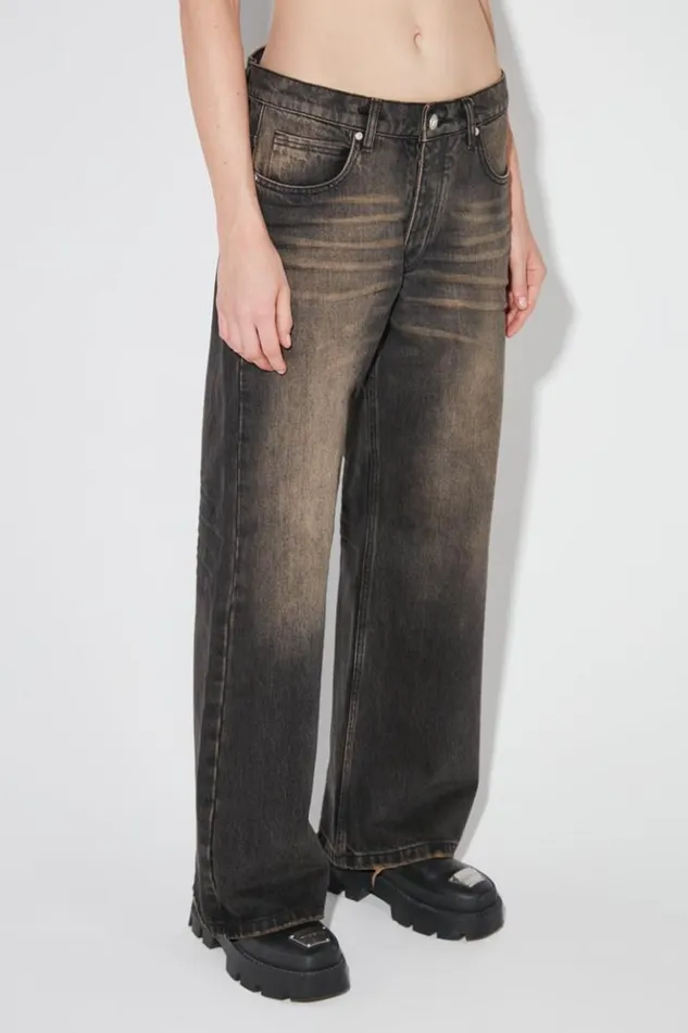 Women Trousers MISBHV 2000 Trousers Gold Dust Wash Blackbrown