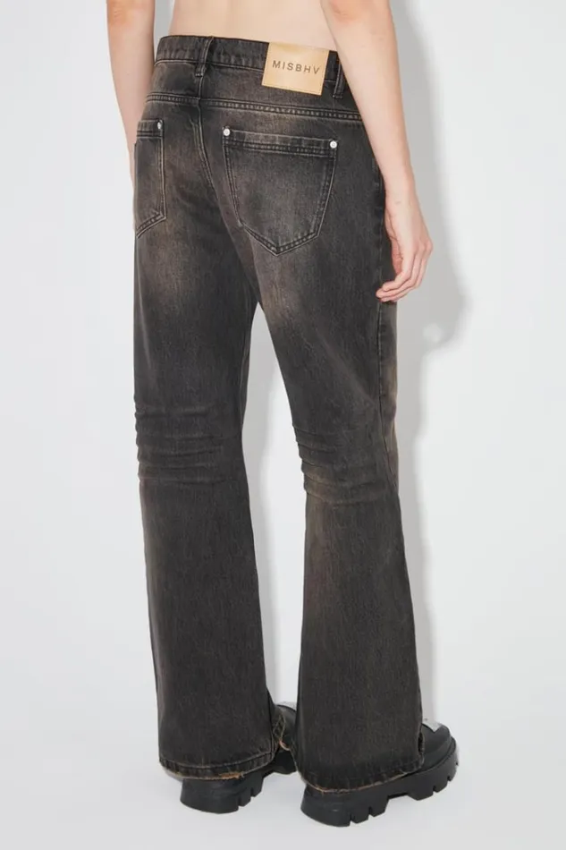 Women Trousers MISBHV 2000 Trousers Gold Dust Wash Blackbrown