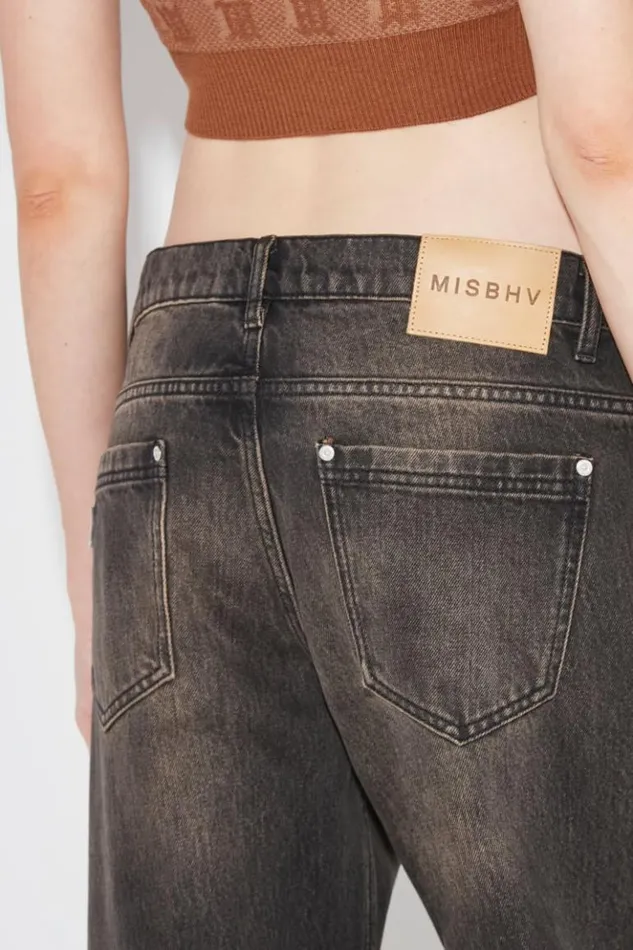Women Trousers MISBHV 2000 Trousers Gold Dust Wash Blackbrown
