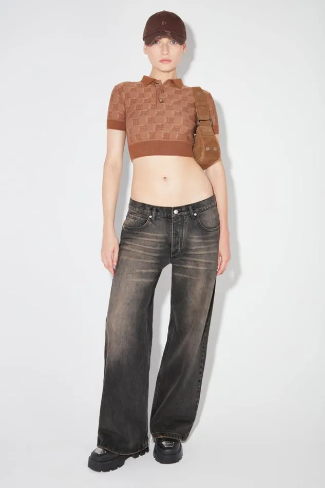 Women Trousers MISBHV 2000 Trousers Gold Dust Wash Blackbrown