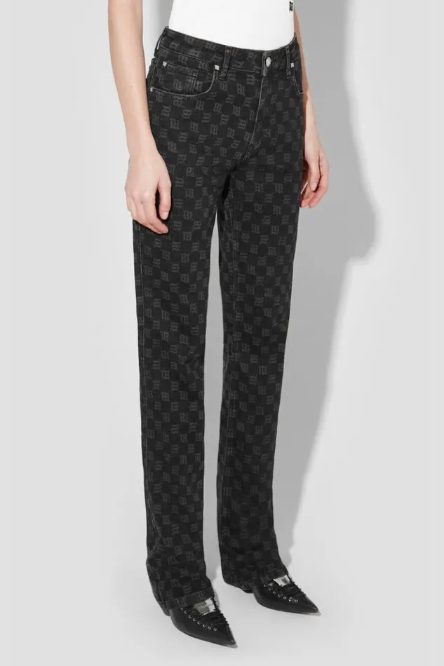 Women Trousers MISBHV Denim Monogram Trousers Black