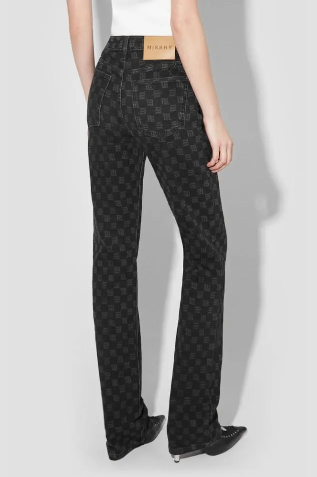 Women Trousers MISBHV Denim Monogram Trousers Black