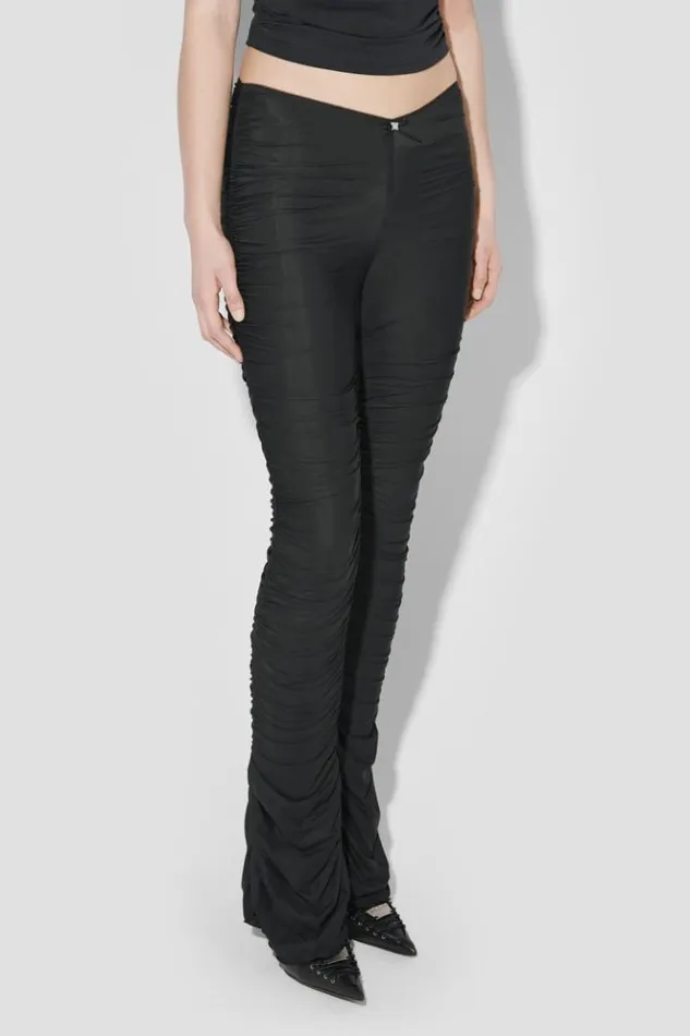 Women Trousers MISBHV Godet Ruched Trousers Black