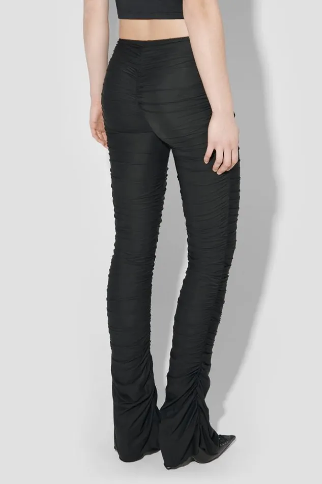 Women Trousers MISBHV Godet Ruched Trousers Black