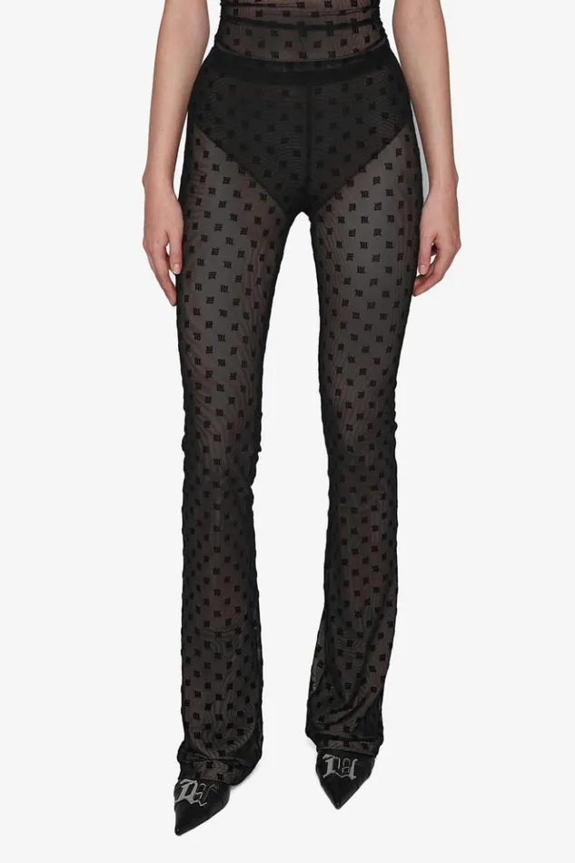 Women Trousers MISBHV Mesh Monogram Trousers Black