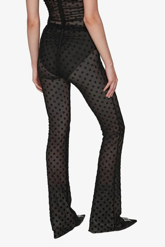 Women Trousers MISBHV Mesh Monogram Trousers Black