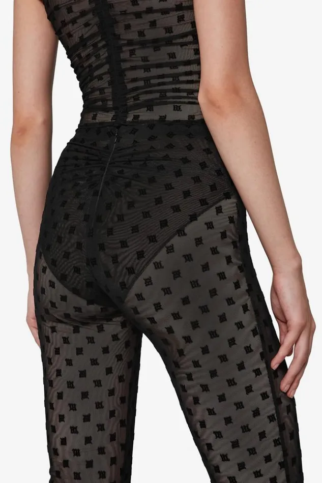 Women Trousers MISBHV Mesh Monogram Trousers Black