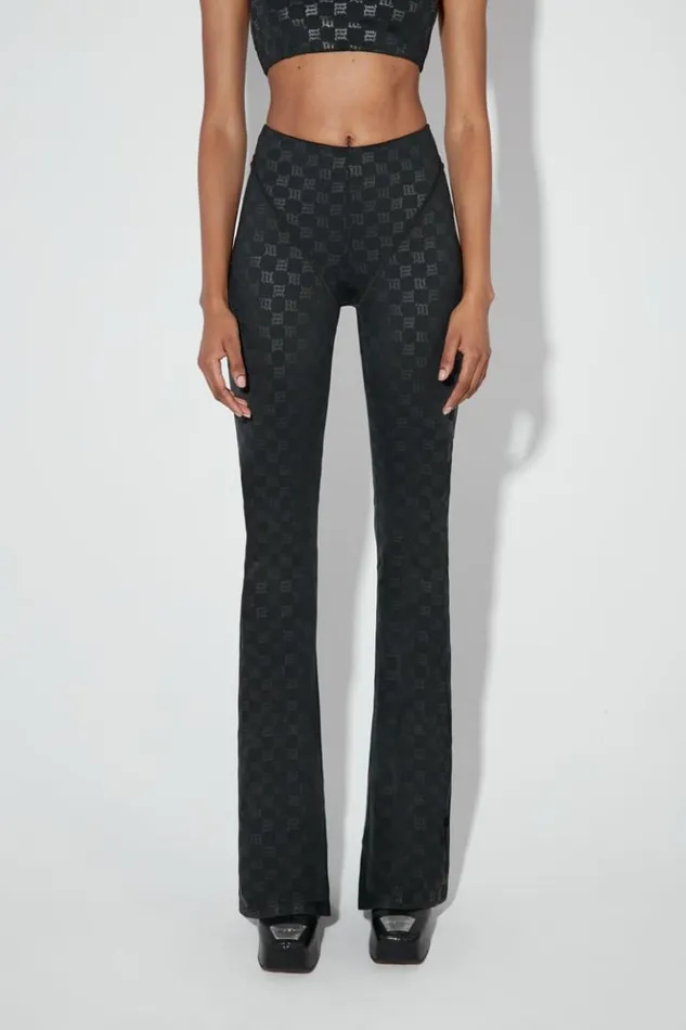 Women Trousers MISBHV Monogram Flared Trousers Black