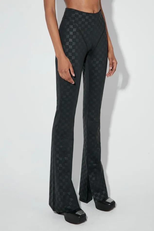 Women Trousers MISBHV Monogram Flared Trousers Black