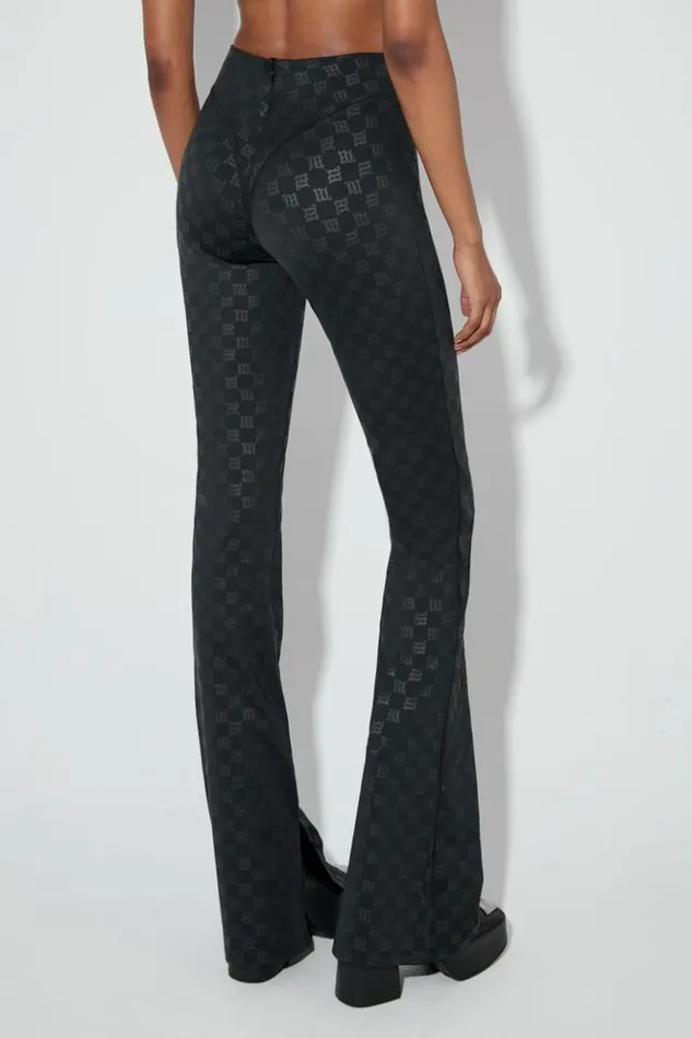 Women Trousers MISBHV Monogram Flared Trousers Black