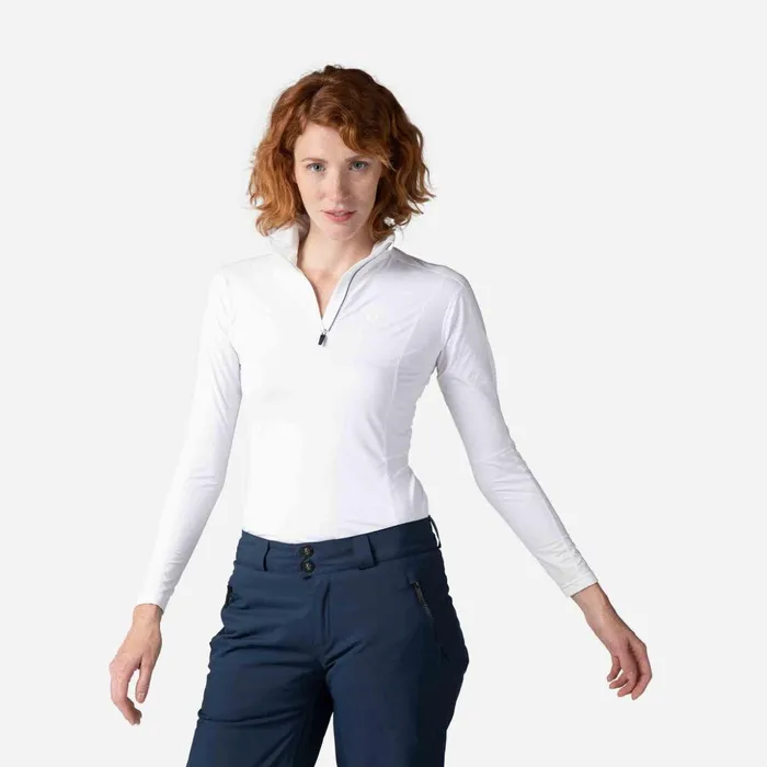 Women Women039s Classique HalfZip Baselayer Top White100 Rossignol Baselayers