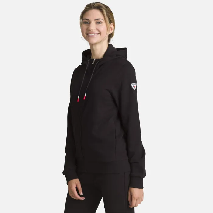 Women Women039s Fullzip Hooded Logo Cotton Sweatshirt Black200 Rossignol Sweatshirts and Pullovers
