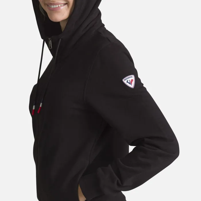 Women Women039s Fullzip Hooded Logo Cotton Sweatshirt Black200 Rossignol Sweatshirts and Pullovers