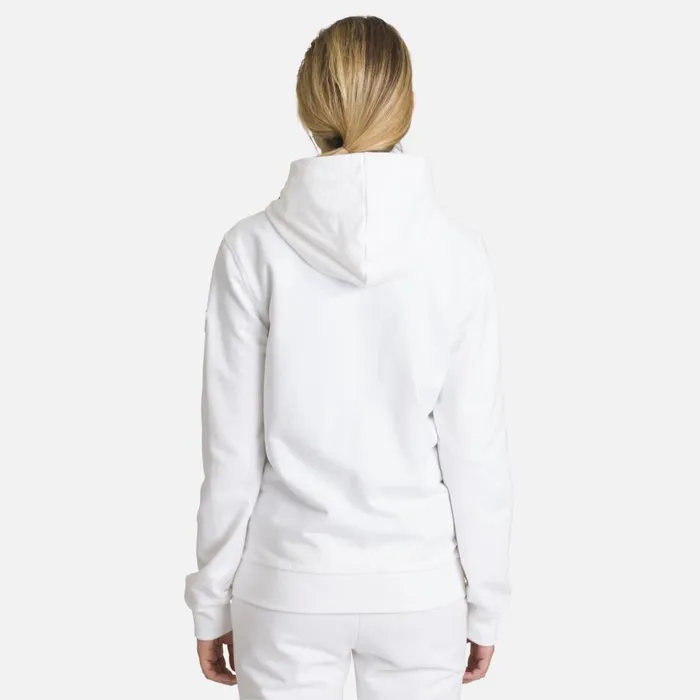 Women Women039s Fullzip Hooded Logo Cotton Sweatshirt White100 Rossignol Sweatshirts and Pullovers