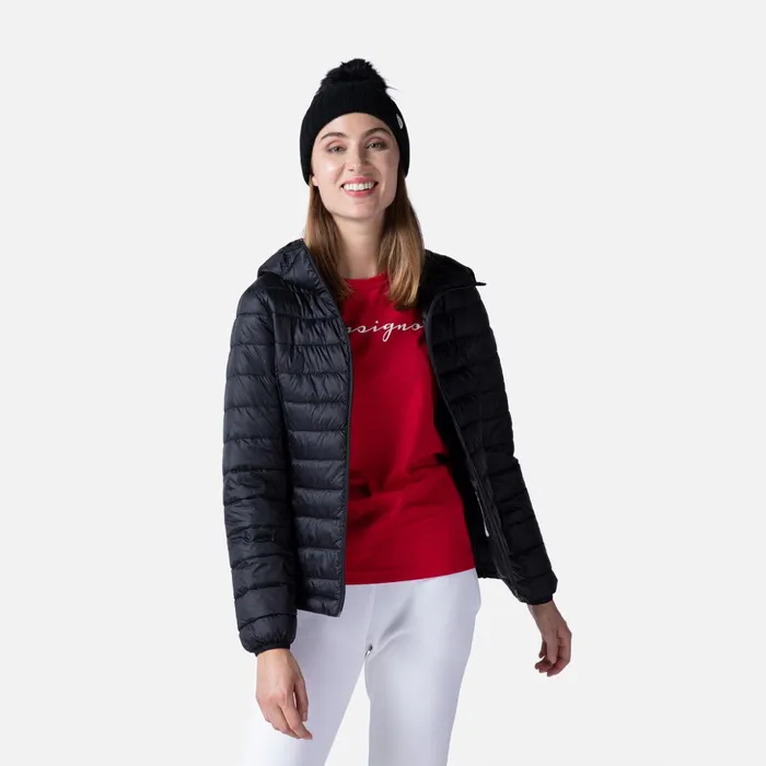 Women Women039s Hooded Insulated Jacket 180GR Black200 Rossignol Softshell and Lightweight Jackets