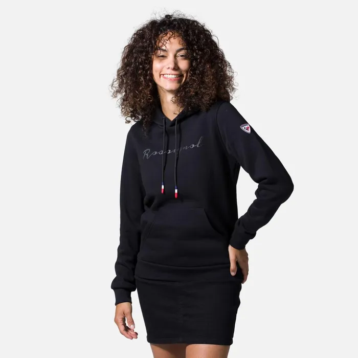 Women Women039s Hooded Logo Cotton Sweatshirt Black200 Rossignol Sweatshirts and Pullovers