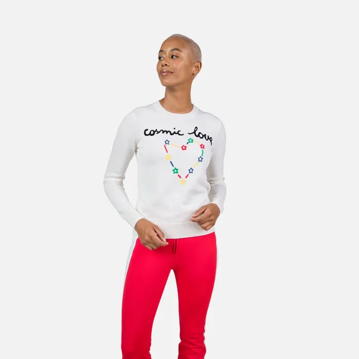 Women Women039s JCC Esther Round Neck Top White100 Rossignol Sweatshirts and Pullovers