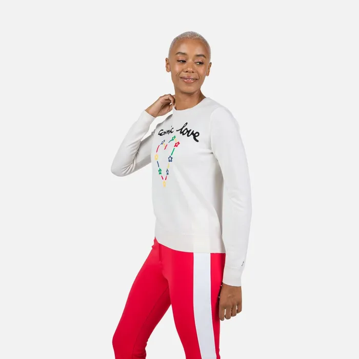 Women Women039s JCC Esther Round Neck Top White100 Rossignol Sweatshirts and Pullovers