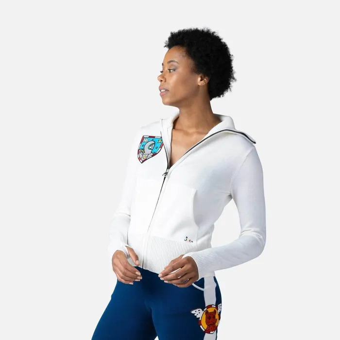 Women Women039s JCC Galina Full Zip Knit Top White100 Rossignol Sweatshirts and Pullovers