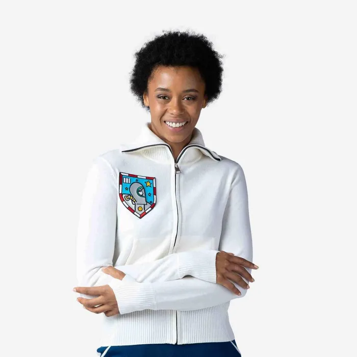 Women Women039s JCC Galina Full Zip Knit Top White100 Rossignol Sweatshirts and Pullovers