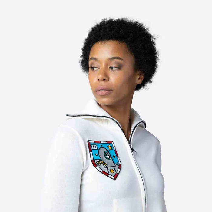 Women Women039s JCC Galina Full Zip Knit Top White100 Rossignol Sweatshirts and Pullovers