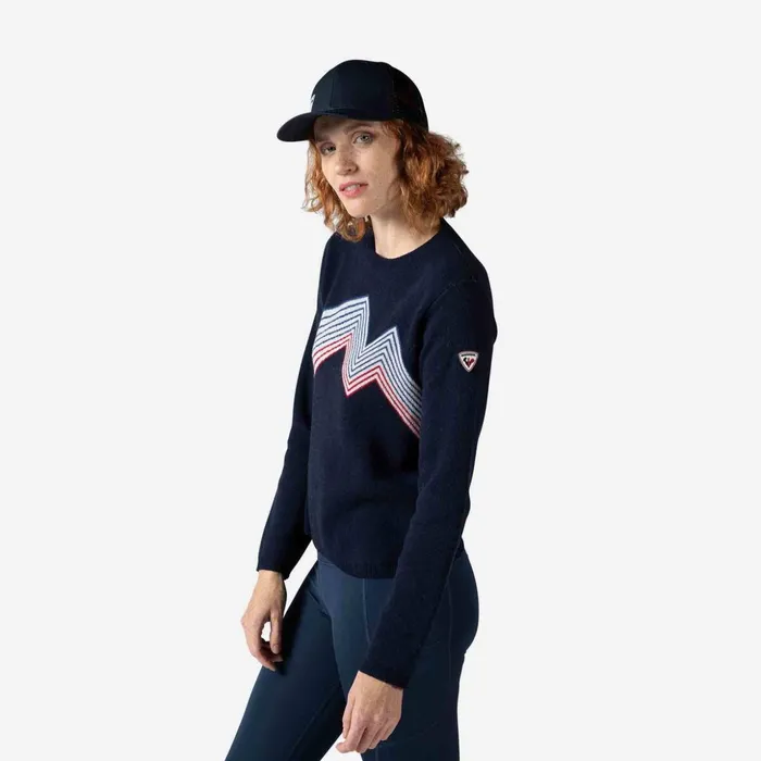 Women Women039s Mountain Round Neck Top Darknavy715 Rossignol Sweatshirts and Pullovers