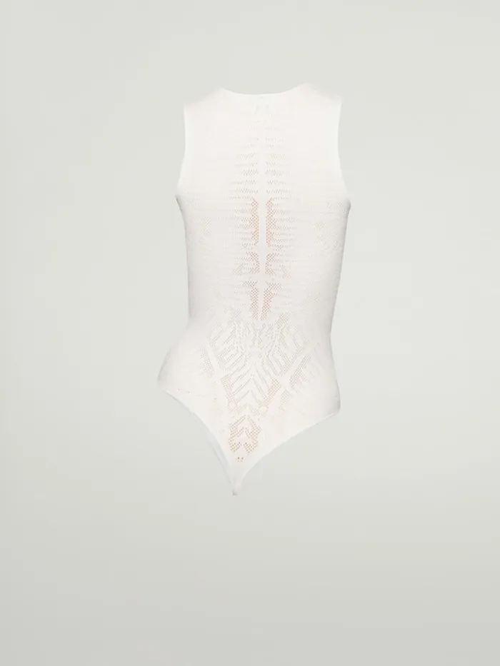 Zebra Net String Body White Women Wolford Tops