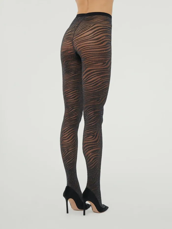 Zebra Tights Blacksilver Women Wolford Tights